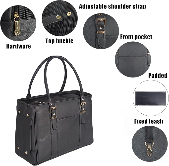 Fashion Pet Carrier Dog Purse Cat Bag Soft-Sided Carriers Travel Airline - Image 4