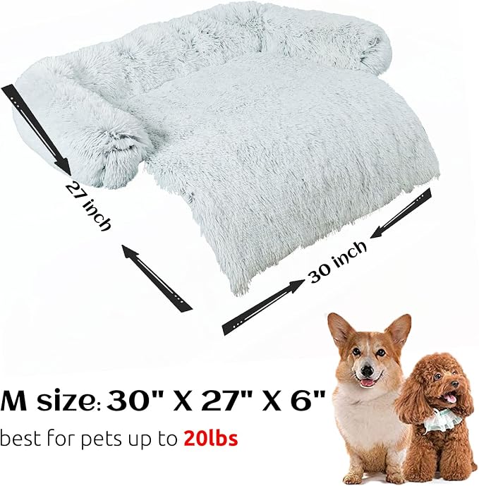 HACHIKITTY Calming Pet Sofa Bed Mat, Washable Plush Couch Cover - Image 5