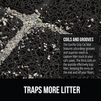 GORILLA GRIP Cat Litter Box Mat, Water Resistant, US Designed Kitty Litter - Image 3