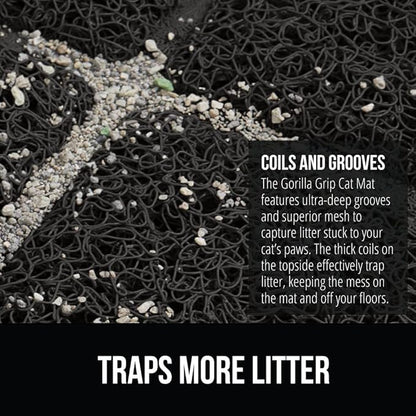 GORILLA GRIP Cat Litter Box Mat, Water Resistant, US Designed Kitty Litter - Image 3
