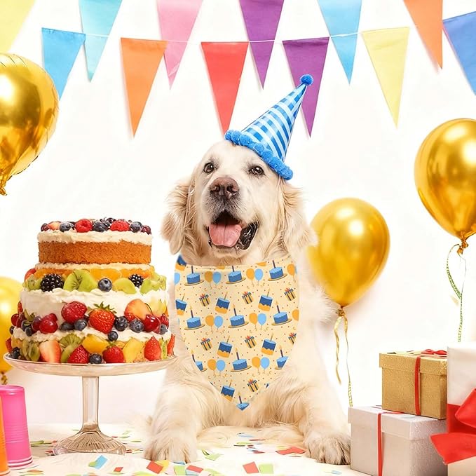 Birthday Dog Bandanas, Double Side Reversible Large Pet Bandanas, Adjustable - Image 6
