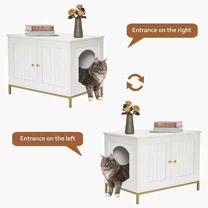 Homhedy Cat Litter Box Enclosure, Cat Washroom Furniture - Image 6