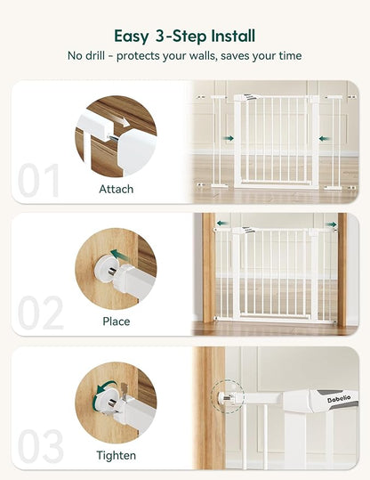 BABELIO 36" Tall Dog Gate PressGuard C5, 26-40" Wide Auto Close Baby Gate - Image 5