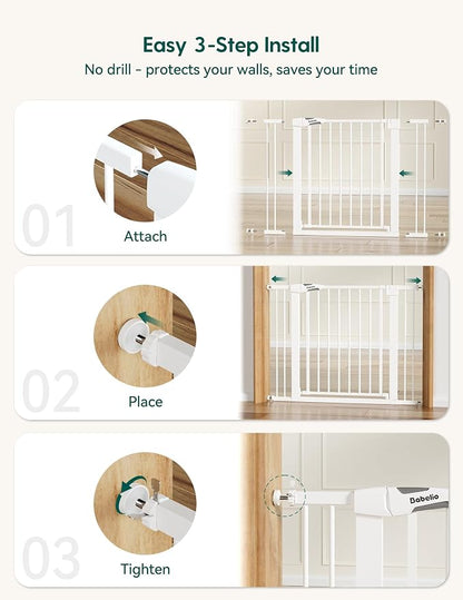 Babelio 29-55 Inch Extra Wide Baby/Dog Gate, PressGuard P7, Metal Auto Close - Image 4