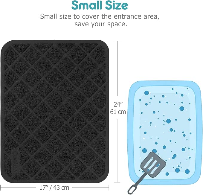 Cat Litter Mat Litter Trapping Mat, Less Waste Cat Litter Box Mat, Soft on - Image 3