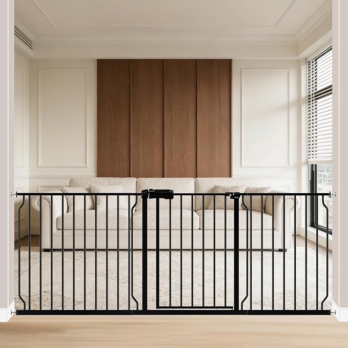 WAOWAO Baby Gate 76.38-81.10" Extra Wide Pressure Mounted Walk Through Swing by WAOWAOBABYSAFETYPRODUCTS