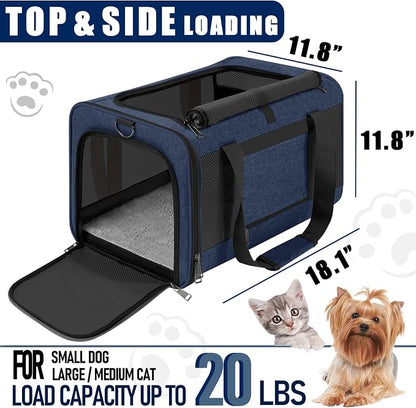 Dog Carrier Soft/Cat Crates Large Cat 20 to 25 pounds/Softsided Pet Car Travel - Image 7