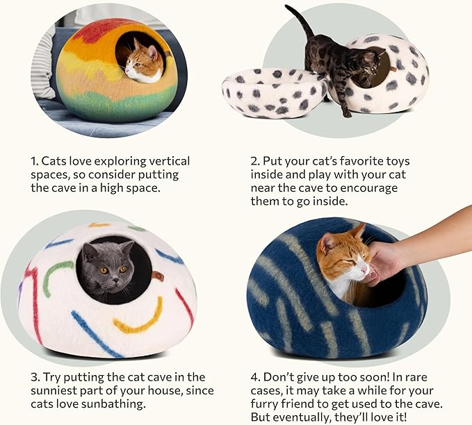 MEOWFIA Cat Cave – Premium Felt Cat Bed - Image 7