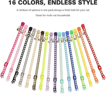 16 PCS Breakaway Cat Collars, Kitten Collar - Image 3