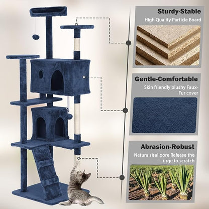 Heavy Duty Cat Tree Tower, Cat Condo, Hanging Ball - Image 3