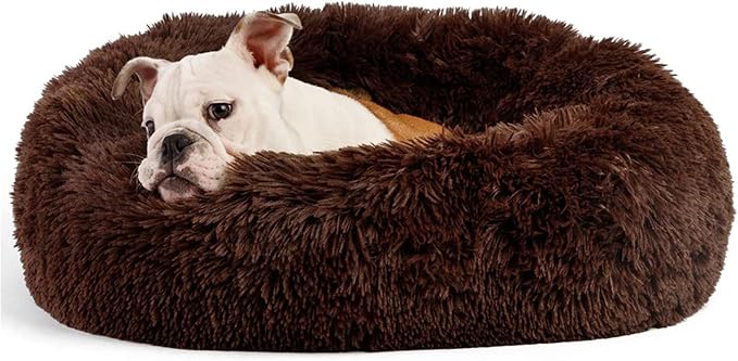 Calming Dog Bed for Medium Dogs Washable Donut 30 inches Anti-Slip Pet Bed by nononfish