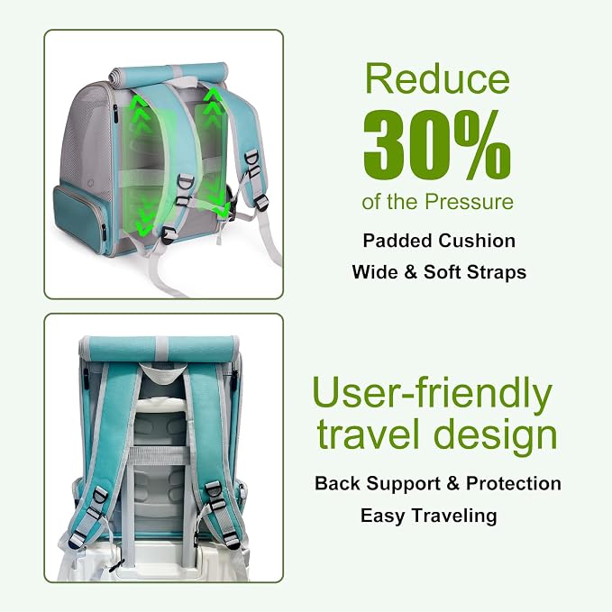 halinfer Bird Backpack Carrier Cage, Front Zipper Opening Portable Bird Travel - Image 6