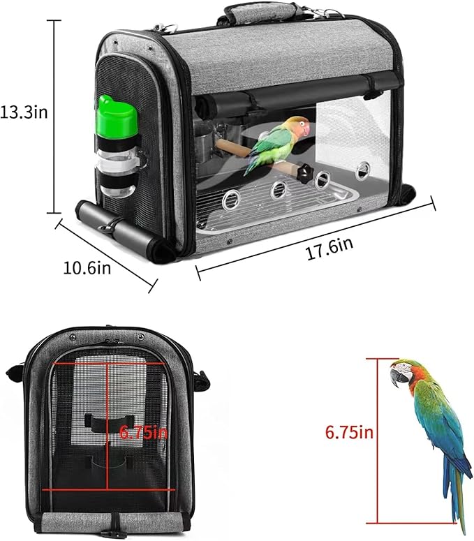 SUERTREE Bird Carrier Bag with Stand, Lightweight Backpack - Image 2