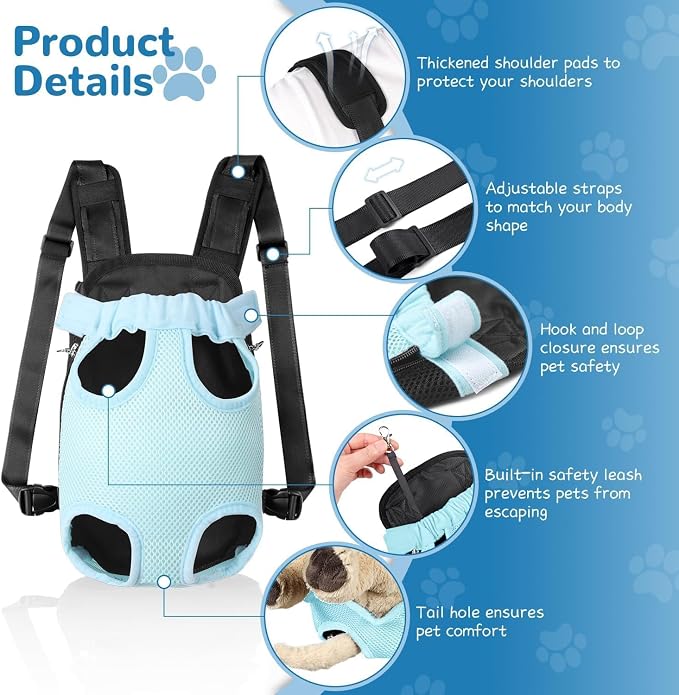 YUDODO Pet Dog Carrier Backpack Adjustable Dog Front Carrier, Legs Out Easy-Fit - Image 2