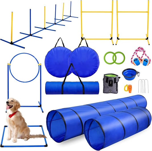 Dog Agility Training Equipment, Dog Agility Course Backyard Set by Unknown