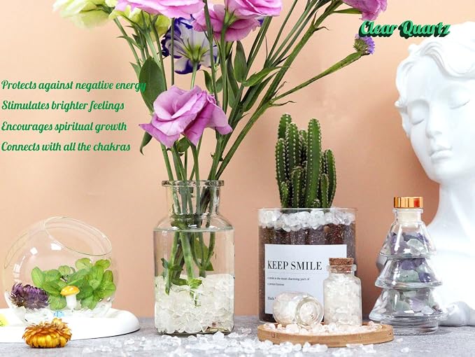 Clear Quartz Healing Crystal Chips Bulk Gemstones Sets Tumbled Crushed Stones - Image 2