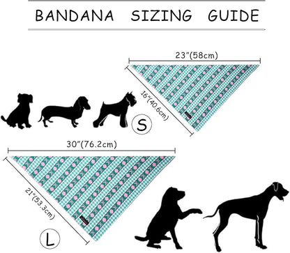 ARING PET St Patrick's Day Dog Bandana, Cute Green Grid Pink Clover Shamrocks - Image 6