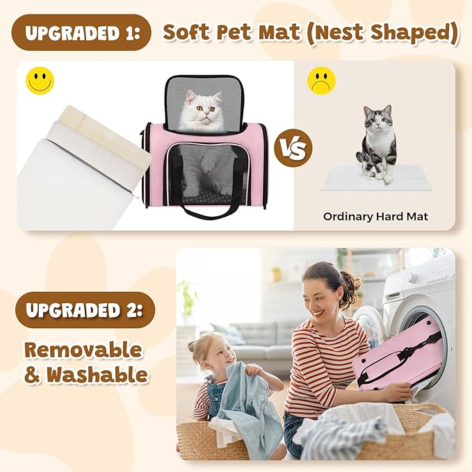 Cat Carrier Soft for Pets Up to 15 Lbs, Cat Travel Bag Soft-Sided - Image 5