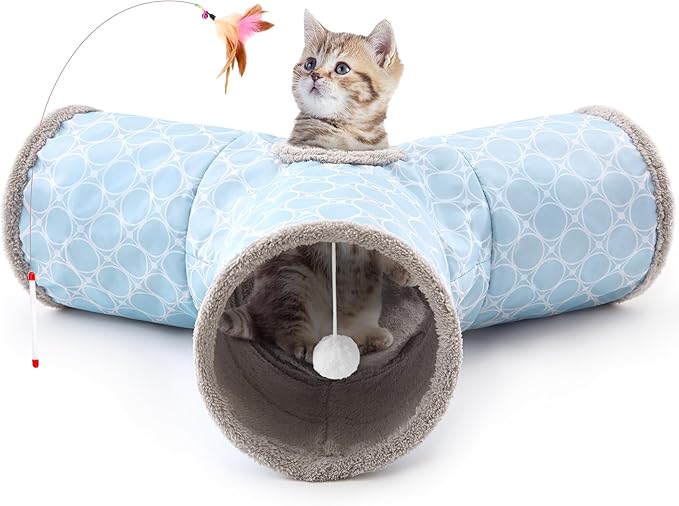 Tempcore Cat Tunnels for Indoor Cats Fleece-Lined in for Warmth, Pet Tube Toys by Tempcore