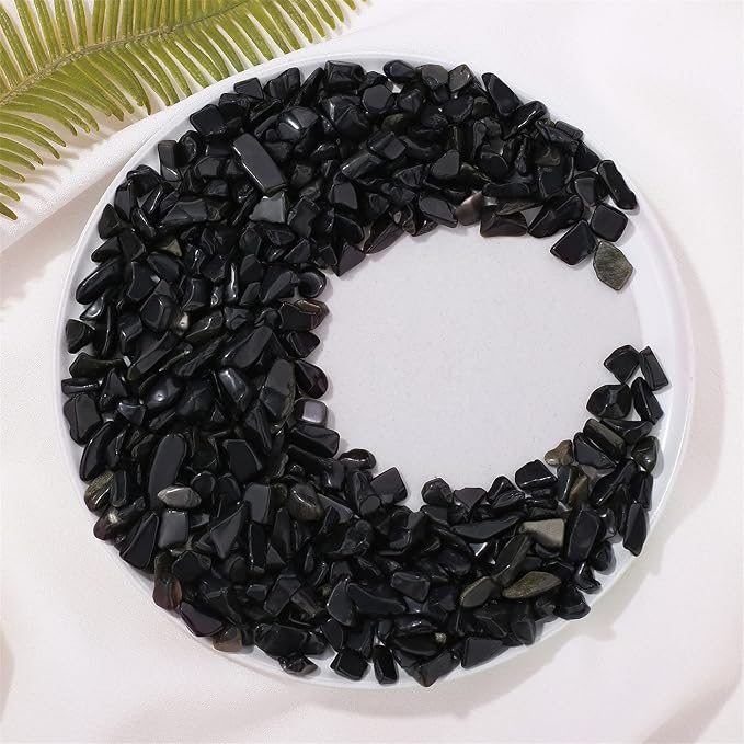 1lb Obsidian Aquarium Gravel Rocks Natural Tumbled Healing Crystal Chips Bulk - Image 7