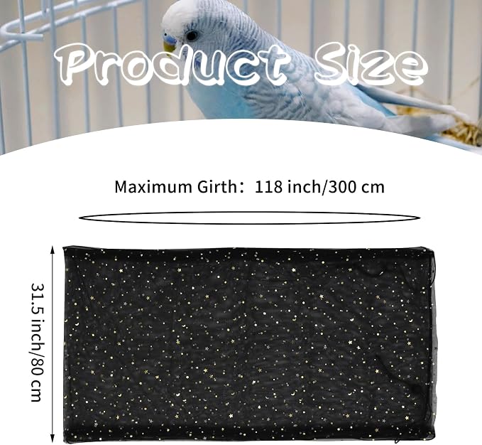Daoeny Bird Cage Seed Catcher, Large Bird Cage Cover, Adjustable Soft Airy - Image 3