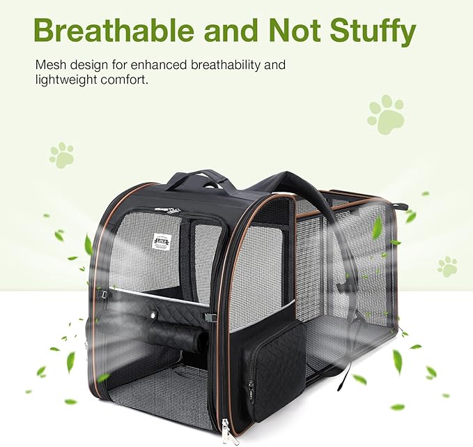 Lekebobor Large Cat Backpack Carrier Expandable Pet Carrier Backpack - Image 3