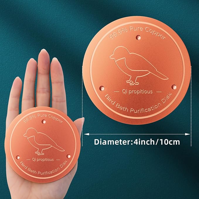 Bird Bath Copper Disk – 99.99% Pure Copper Water Cleaner, 1 mm Thick - Image 5