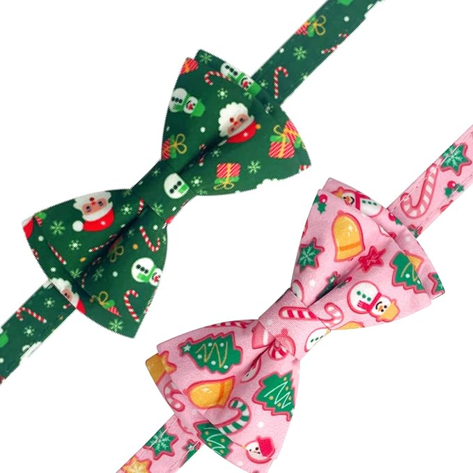 2 Pack Cotton Cat Collar with Bow Tie and Bell - Image 5