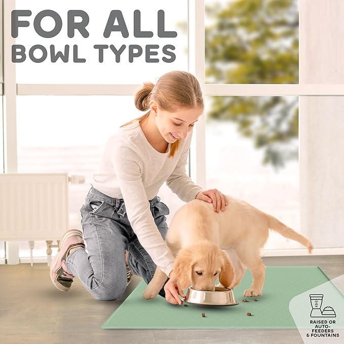 Dog Food Mat - 28x18 Raised Edges Dogs Mat - Image 6