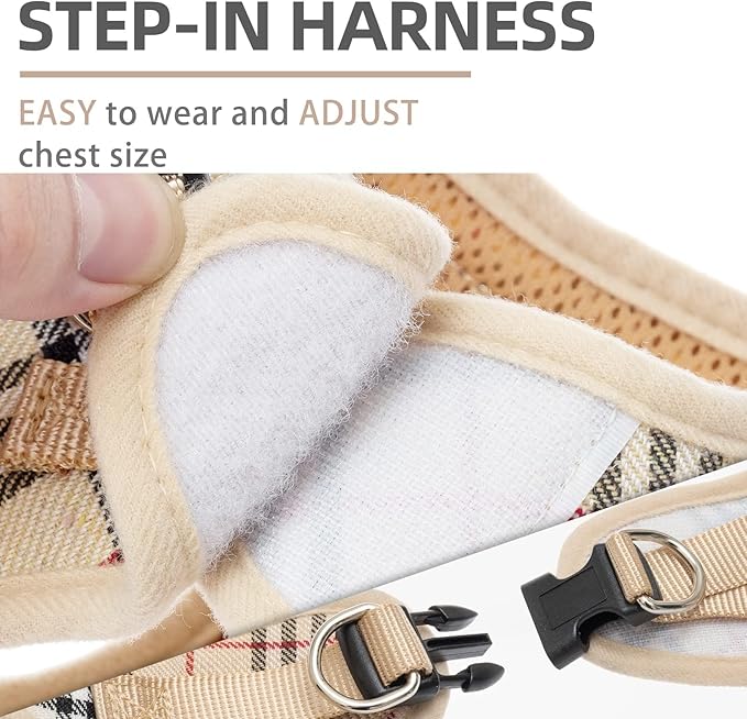 PUPTECK Adjustable Dog Harness Collar and Leash Set Step in No Pull Pet Harness - Image 3