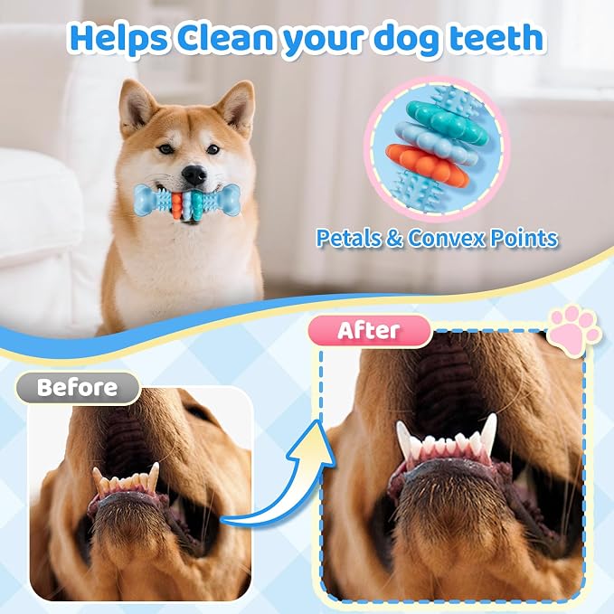 Puppy Chew Toy, 2 Pack Puppy Teething Toys Indestructible Chew Toys - Image 4