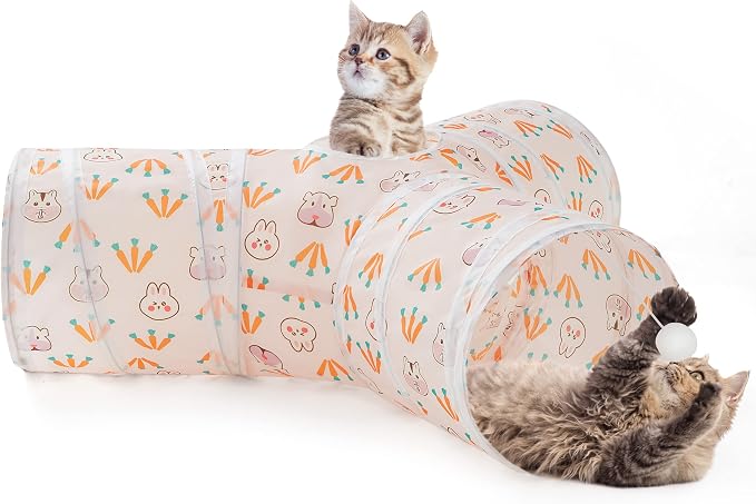 Tempcore Pet Tunnel Tube Toys 3 Way Collapsible, Cat Tunnels - Image 2