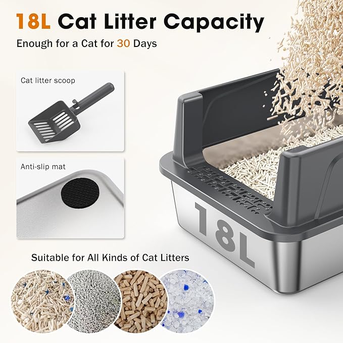 2PACK Stainless Steel Cat Litter Box - Image 6