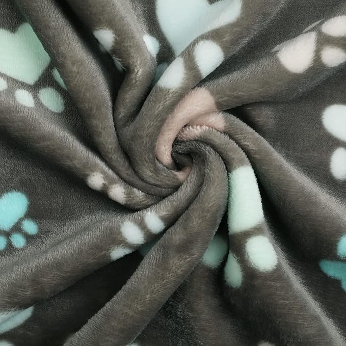 Luciphia 1 Pack 3 Blankets Fluffy Premium Fleece Pet Blanket Flannel Paw - Image 5