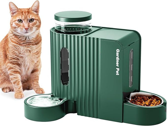 Gardner Pet Automatic Gravity Cat Food Feeder and Water Dispenser Stainless by GardnerPet