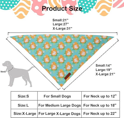 ADOGGYGO Easter Dog Bandana 2 Pack, Bunny Egg Carrot Print Pet Scarf Bib - Image 4