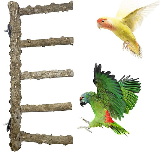 Allazone 3 PCS Nature Wood Bird Ladder Perch Nature Wood Stand Parrot Chew Toy by Allazone