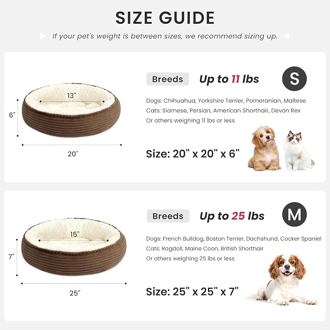 Love's cabin Round Donut Cat and Dog Cushion Bed, 25in Pet Bed - Image 4