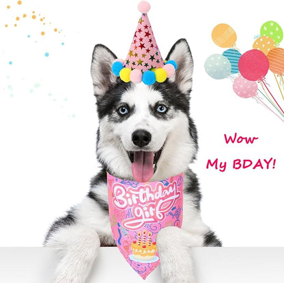 Happy Girl Dog Puppy Doggy Pet Birthday Burthday Party Supplies Hat Bandana - Image 5