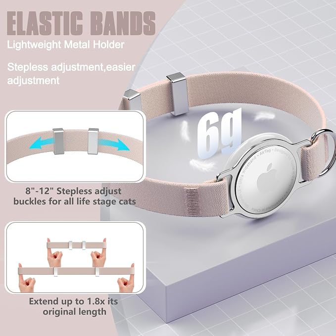 Cat Collar, Ultra Elastic Cat Tracker Collar, Holder Compatible - Image 5