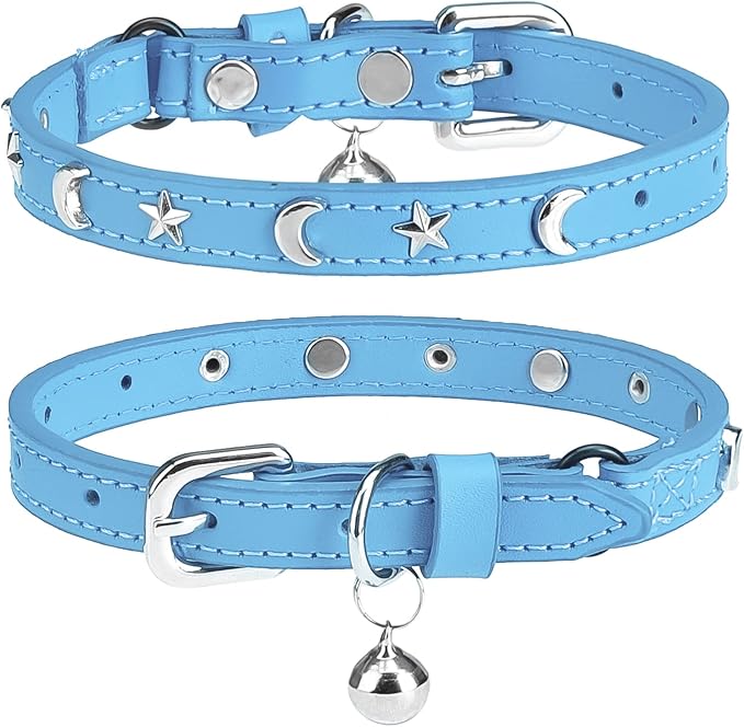 Leather Cat Collars for Boy Girl Cats by DILLYBUD