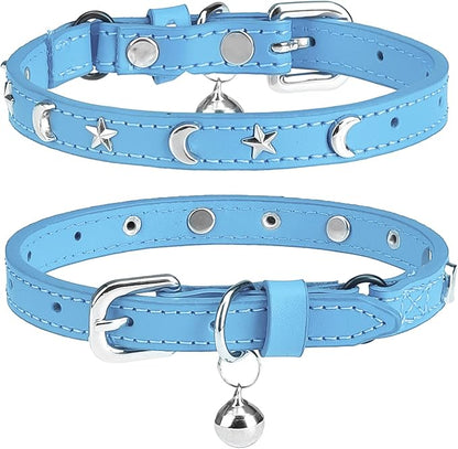 Leather Cat Collars for Boy Girl Cats by DILLYBUD