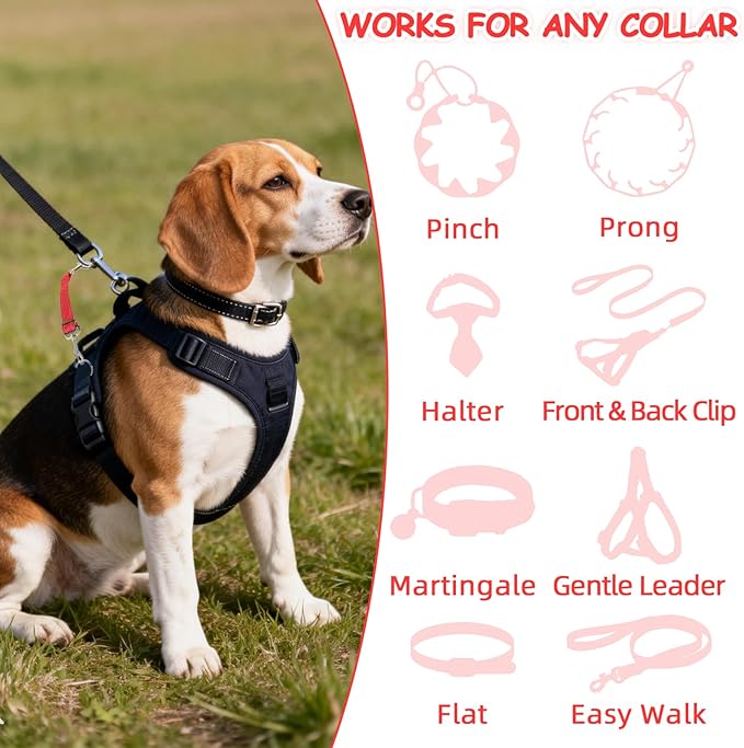YUEPET Dog Safety Collar Clips 2 Pack Adjustable Prong Collar Backup Clips - Image 4