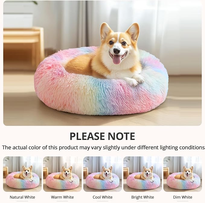 JOLLYVOGUE Calming Dog Bed Medium Size Dog, Anti-Anxiety Donut Medium Pet Bed - Image 6