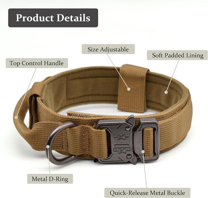 Tactical Dog Collar, Adjustable Military Training Nylon Dog Collar - Image 3