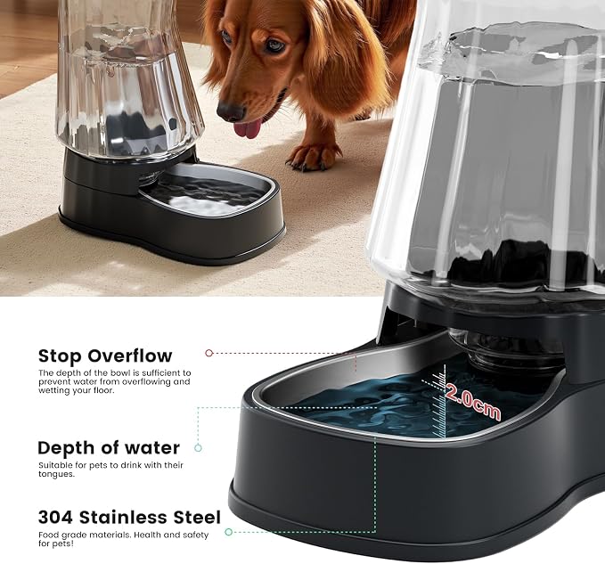 Gardner Pet Automatic Dog Water Dispenser Gravity Stainless Steel Water Waterer - Image 5