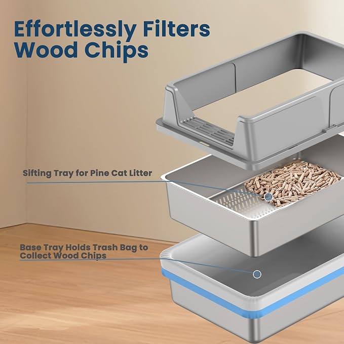 Stainless Steel Sifting Litter Box - Image 4