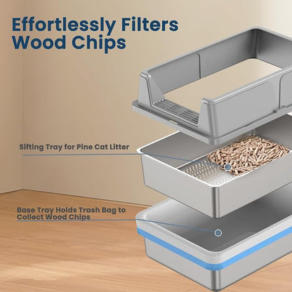 Stainless Steel Sifting Litter Box - Image 4
