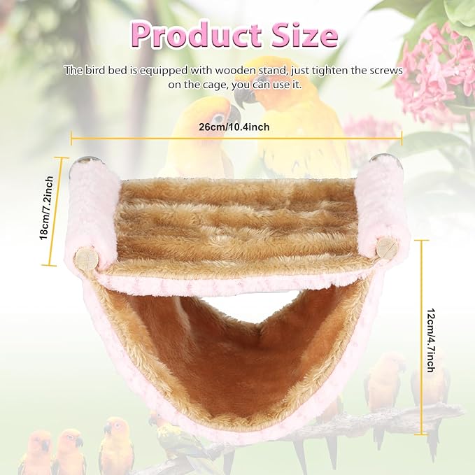 BWOGUE Winter Warm Bird Nest Bed Hanging Hammock Snuggle Hut Parrot House Tent - Image 2