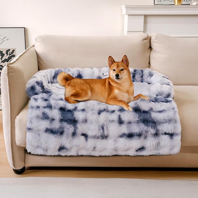 FUNNY FUZZY Pet Fluffy Fuzzy Couch Cover, Calming Washable Dog Bed Sofa by FUNNYFUZZY